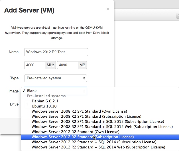 Add a Windows 2012 R2 Server